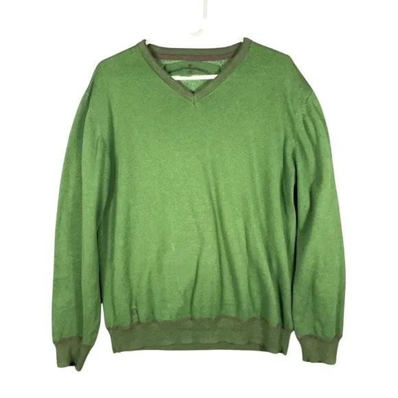 JOHN ROCHA GREEN V NECK SWEATER PULLOVER MEN SIZE M COTTON‎