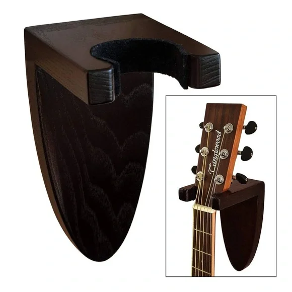 TESLYAR Ash Wood Guitar Wall Mount – Black (Universal)