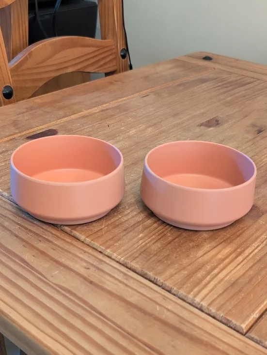 Set Of 2 -Boots & Barkley Coral Bamboo Melamine Feeding/Water Bowls, 1.5 Cups