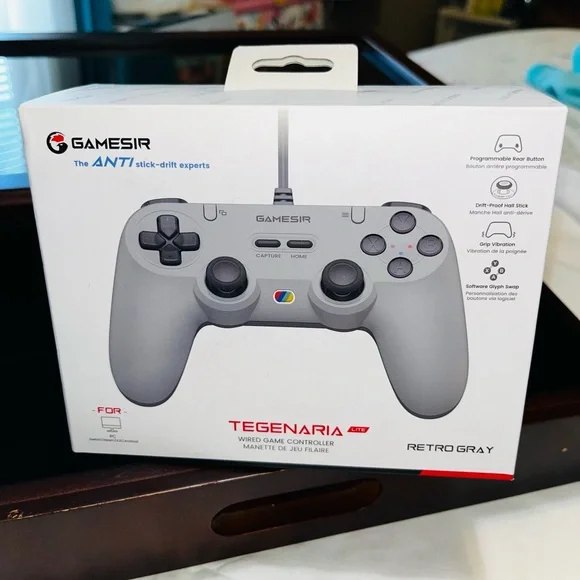 GameSir T3 Lite Wired Gaming Controller - Hall Effect Sticks - Retro Gray (NEW)