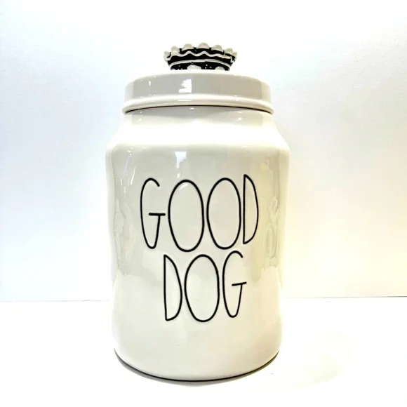 RAE DUNN GOOD DOG FOOD SNACK CANISTER