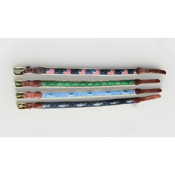 J. Bailey Bailey Boys Belt Lot of 4 Size 22 Golf Masters Fish Marlin USA Flag