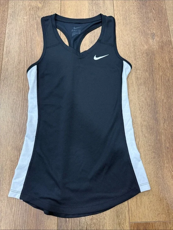 Nike Black Tank Top with White Side Panels. Size XS.