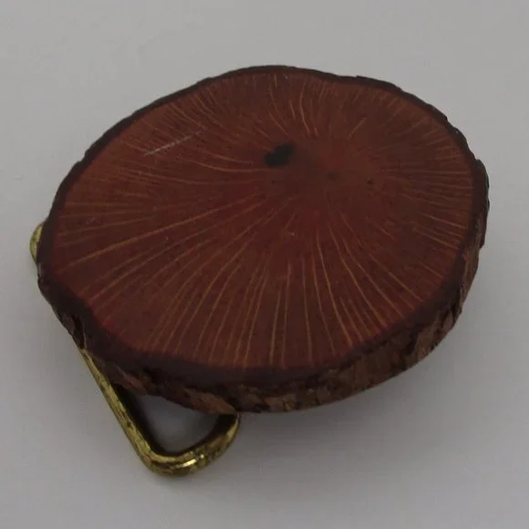 vintage wooden branch slice tree ring handmade belt buckle