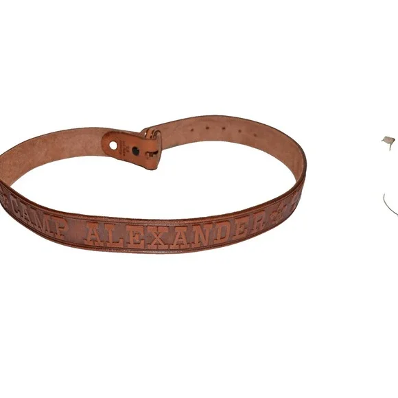 Vtg Camp Alexander Tooled leather belt Scout Boy Scouts BSA 30