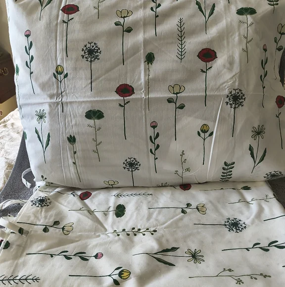 IKEA NattsLanda Twin Floral Duvet Cover Pillowcase Set Multicolor Bedding