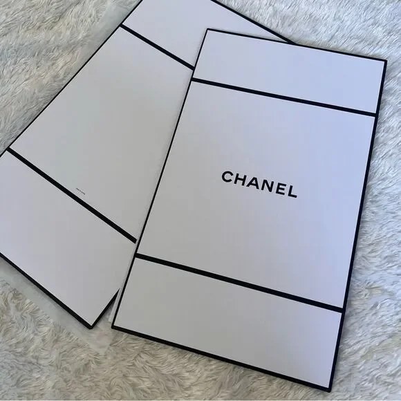 CHANEL White Empty Storage Box Approx 8 x 8 in NEW