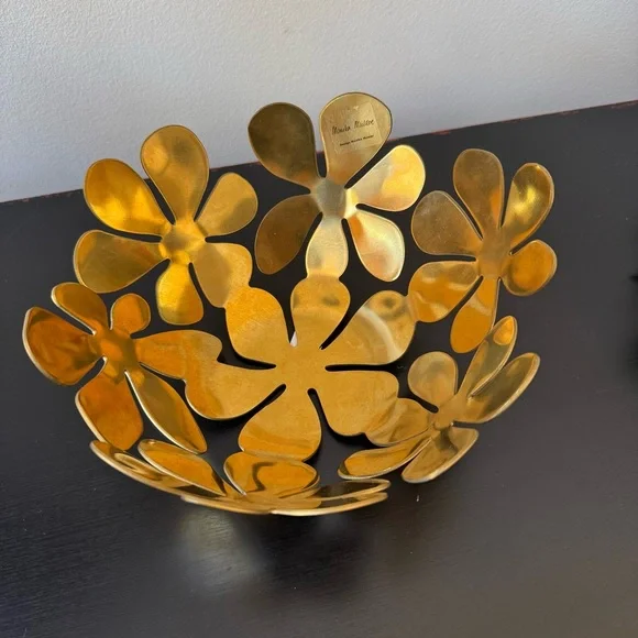 Ikea Stockholm Brass Gold Tone Metal Flower Bowl by Monika Mulder 8