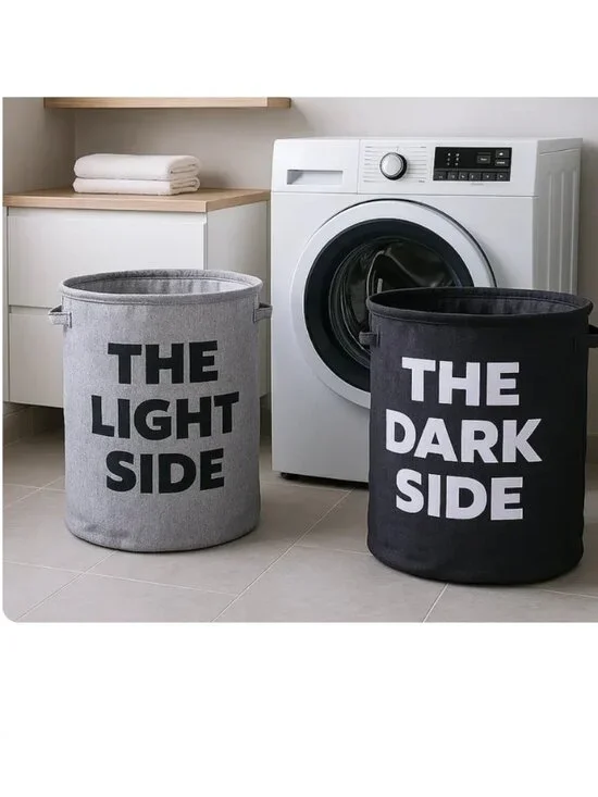 NEW 2 ComfiCo fabric laundry hampers for sorting light and dark laundry