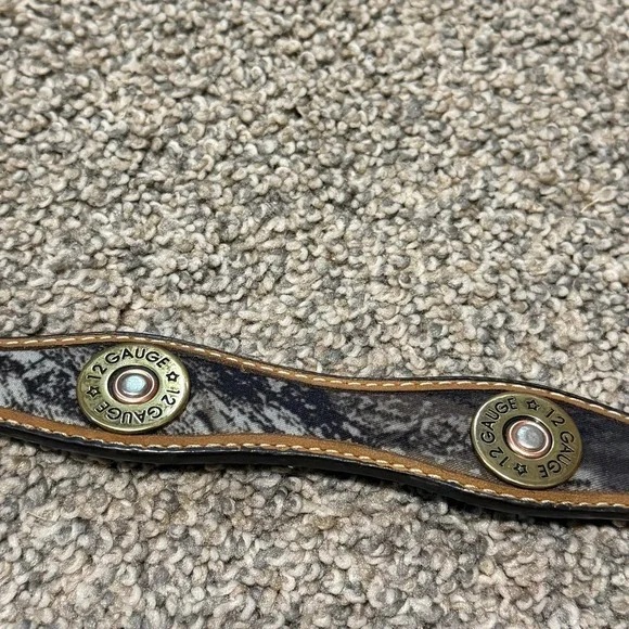 Nocona Realtree Camo Leather Belt Shotgun Shell Concho Size 26 Western youth