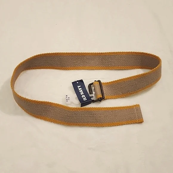Boy's Brown And Orange Cloth Adjustable Belt S-M