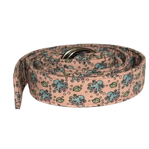NWOT VINEYARD VINES Pink D-ring Octopus Shell Belt Girls Sz Large