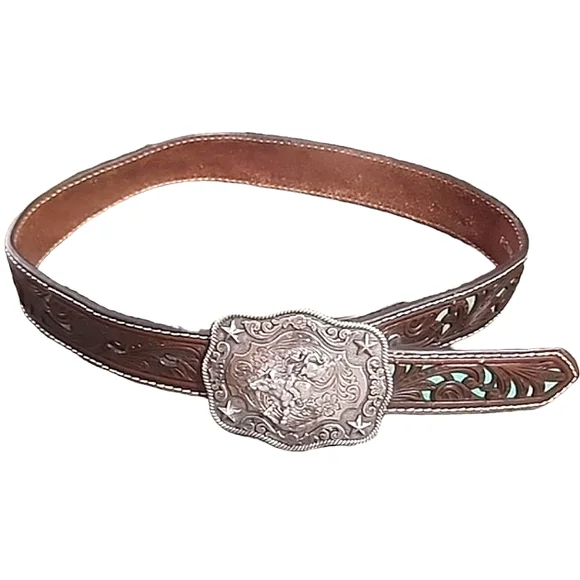 Nocona boys western leather belt size 24