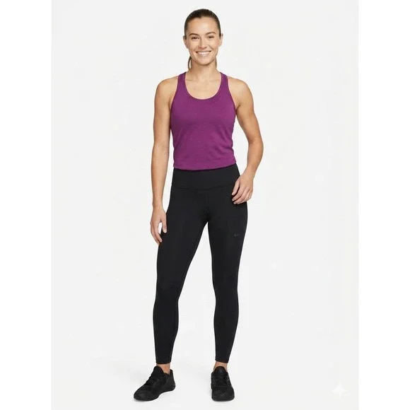 Nike Dri-FIT Womens Racerback Training Tank Top Purple Small Workout Gym Shirt