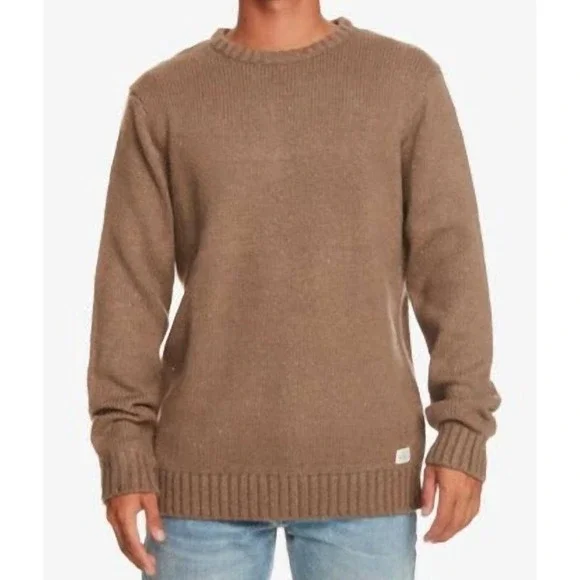 Quiksilver Neppy Knit Crewneck Sweater Medium Brown Speckled Surf‎ Skate Grunge