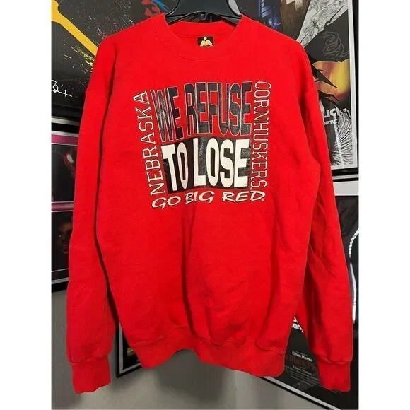 Vintage 90s We Refuse To Lose Nebraska Huskers Sweater