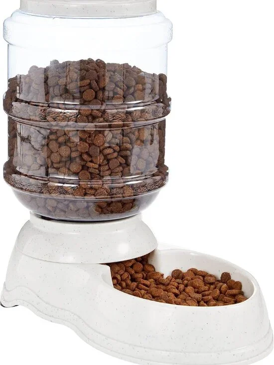 Gravity Pet Food Feeder for Dogs Cats 6 lb Gray Small New in Box Dispenser Bowls