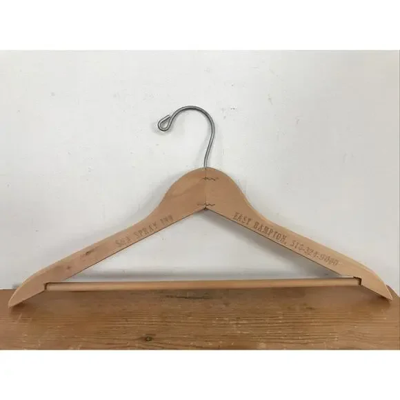 Vtg Sea Spray Inn East Hampton New York NY Hamptons Wood Hotel Clothes Hanger