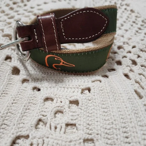 Canvas Duck Themed Leather & Brass Belt Boys Size‎ 22