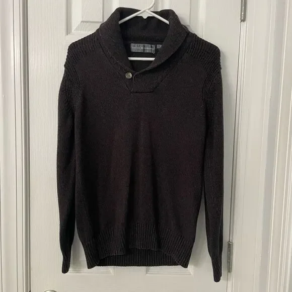Oscar de la Renta Men’s Shawl Collar Knit Sweater Size S Brown