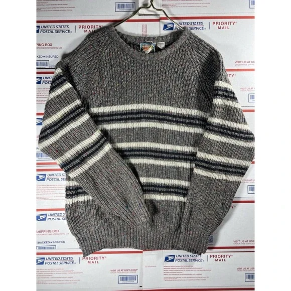 Vintage Concrete‎ 90s Coogi Style Cable Knit Sweater Mens Size L Wool Blend