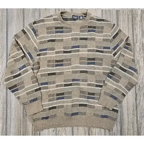 Vintage 90s Haggar Sweater Men's XL Acrylic Cotton Blend Grandpa Grunge