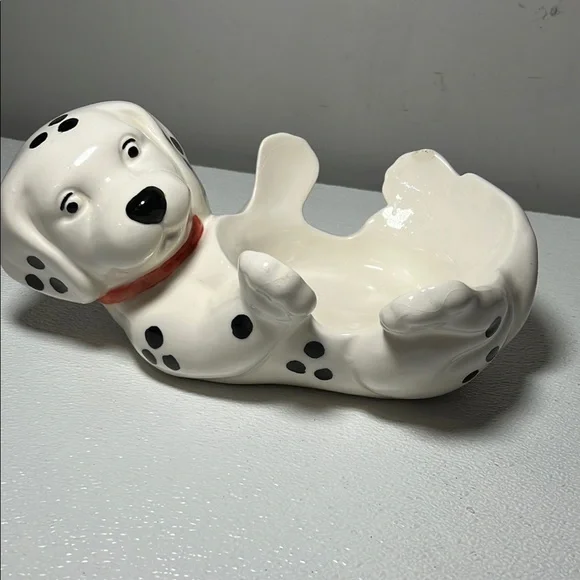 Treasure Craft Dalmatian Dog Bowl White Black Spots Ceramic from Mexico
