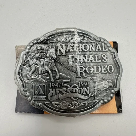 VTG New 1997 Hesston National Finals Rodeo NFR - Youth Size Belt Buckle w/Insert