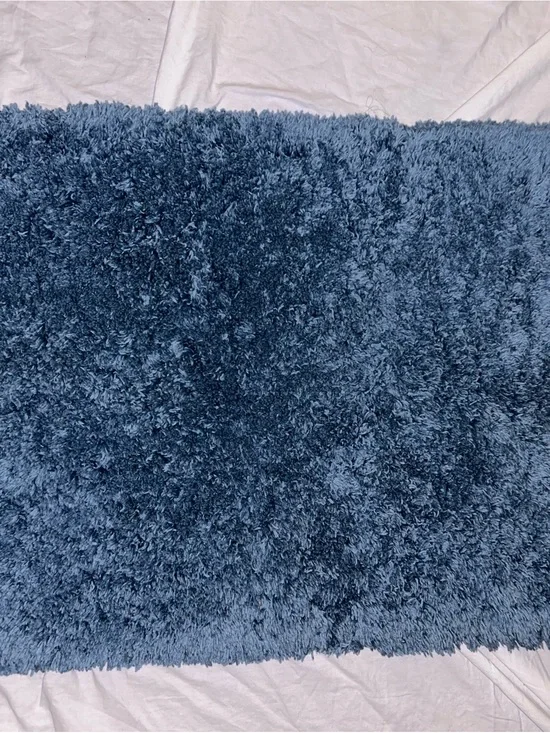 IKEA Plush Shag Bath Mat in Blue