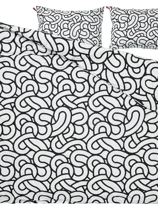IKEA SÖTRÖNN SOTRONN King Duvet Cover & Pillowcases Set White Black Pattern