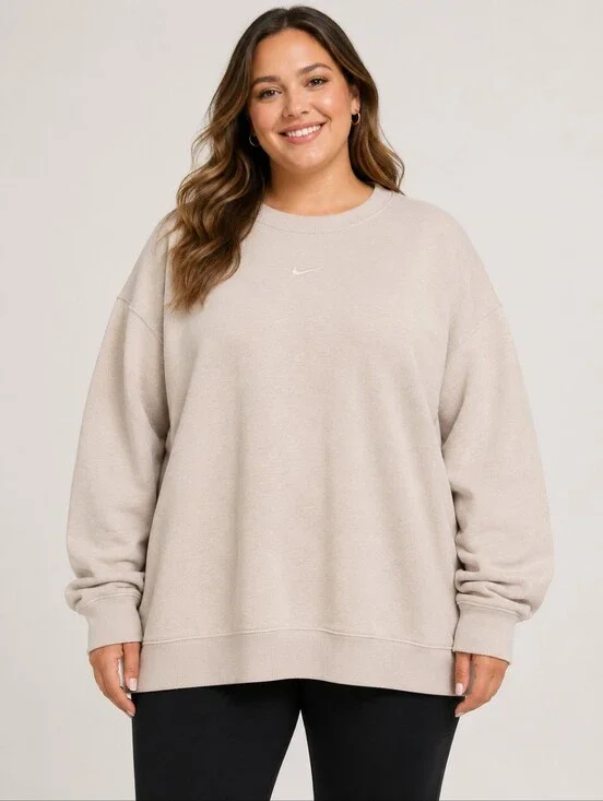 Nike Sportswear Phoenix Fleece Oversized Crewneck Sweatshirt Women's 1X Beige