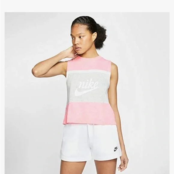 Nike Crew Neck Sleeveless Tank Top Women Size XS Bleached Coral