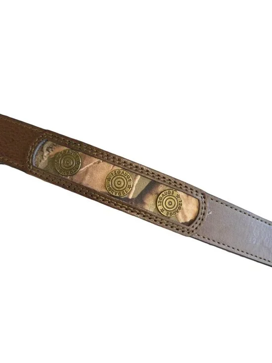 Genuine Leather Shot Gun Shell Kids Belt 22 Camo Bullet Belt 22