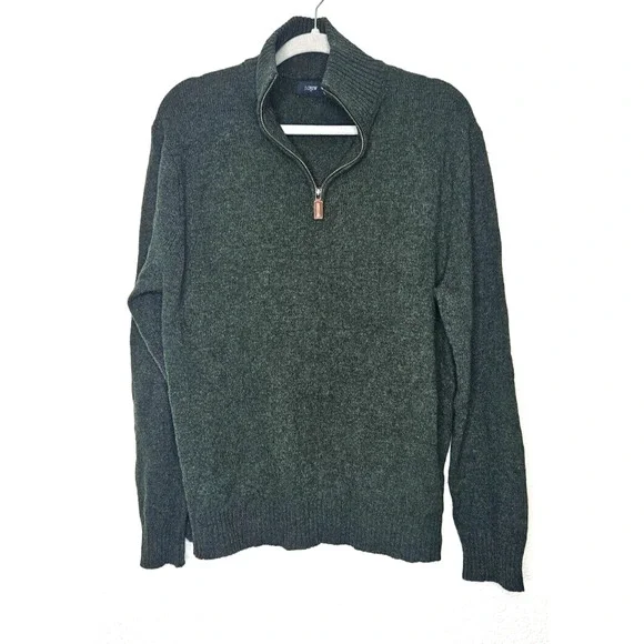J. Crew Sweater Mens XL Forest Green Lambs Wool Grandpacore Gorp Preppy Heritage