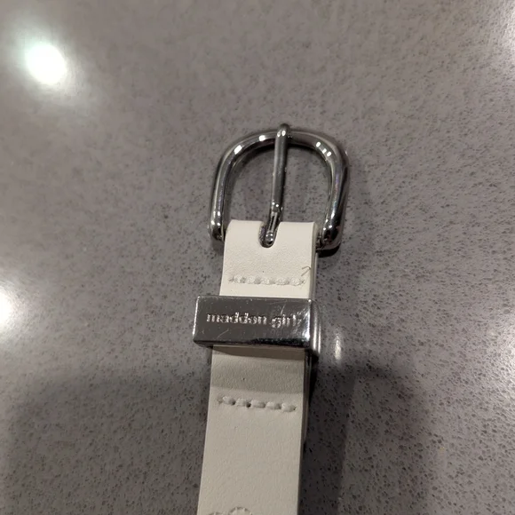 Madden Girl White Belt with Silver Buckle