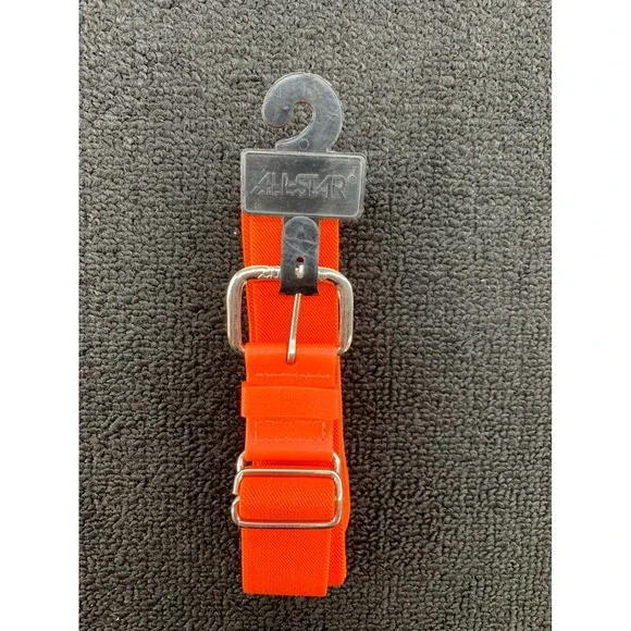 All Star‎ Orange Elastic Belt with Silver Buckle Baseball Softball Adjustable
