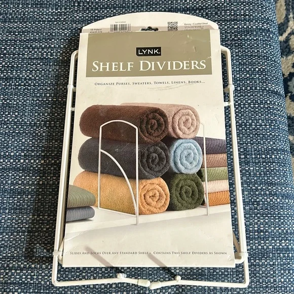 Lynk Shelf Dividers - Closet Shelf Organizer (Set of 2) - White NWT