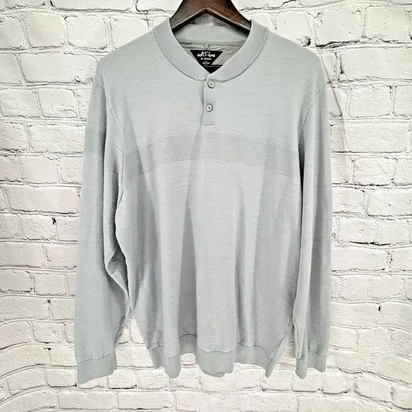 Adidas Adipure Novelty Men's 2XL Wool Blend Golf Sweater Light Gray Long Sleeve