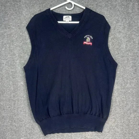 Vintage Slazenger Sweater Vest Mens‎ L Blue SHINNECOCK HILLS 104th US OPEN