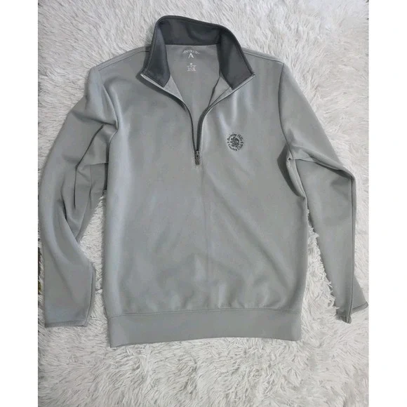 Antigua Gray Casual Beverly Hills Country Club Logo Quarter-Zip Top‎ Size Medium
