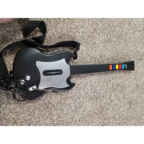 Guitar Hero Gibson SG Red Octane PS2 Black / Silver Wired Guitar Controller