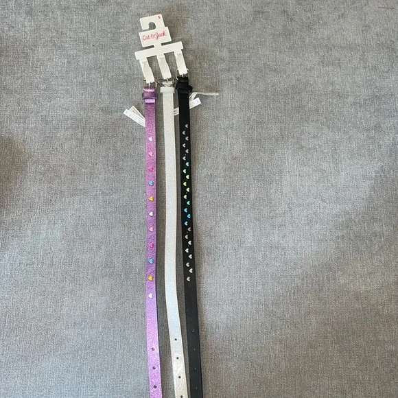 Cat & Jack Girl’s Belt Set- 3 Pack Small