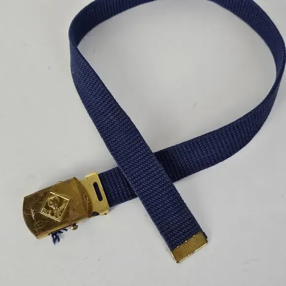 VTG 1970s blue Cub Scout belt brass buckle 26.5