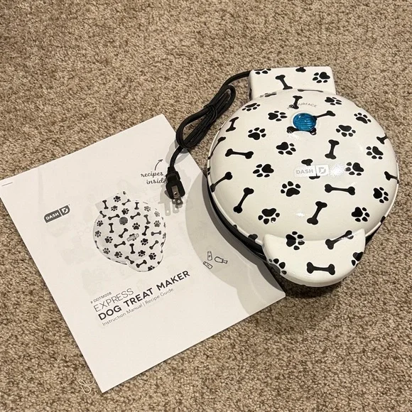 Dash Dog Treat Maker - White with Black Paws and Bones
