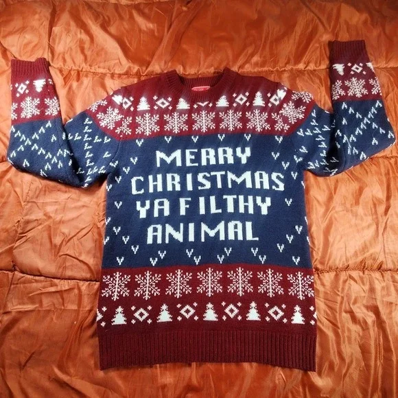 Merry Christmas You Filthy Animal You Look Ugly Today Christmas Sweater‎ Size S