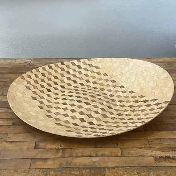 00's IKEA Sweden Bamboo XXL Tray Design by Nicolas Cortolezzi Modern Geometric