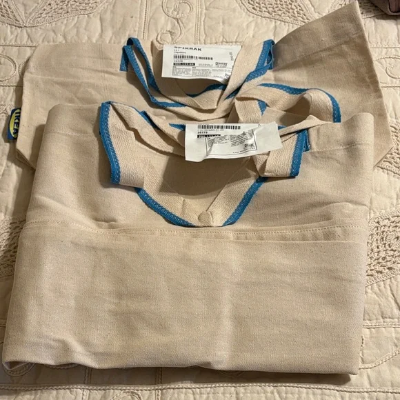 IKEA Beige Canvas Totes 13Gal and 3 Gal. Canvas version of the iconic blue.