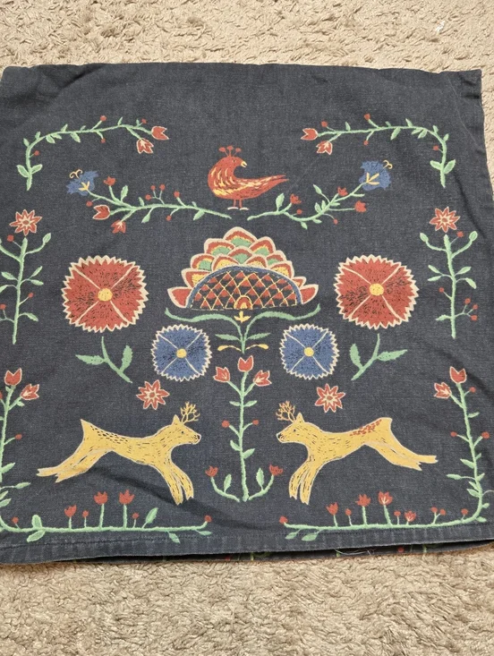 Ikea Renrepe Folk art Pillow cover