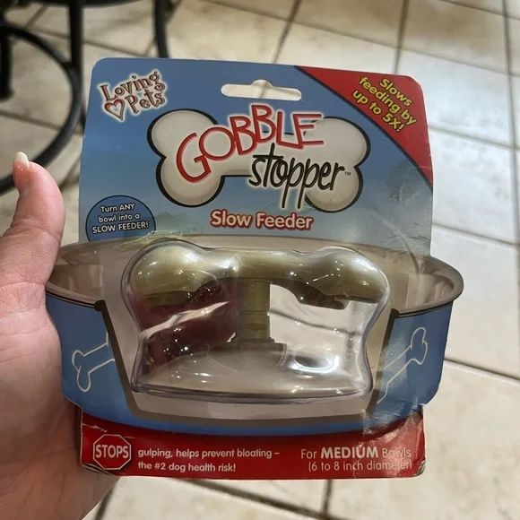 Cream Dog Bowl with Slow Feeder