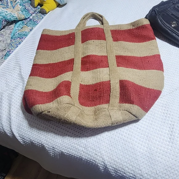 NUKU EUC XXL JUTE HEMP STORAGE LAUNDRY CLOTHING TOY ETC TOTE